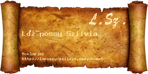 Lápossy Szilvia névjegykártya